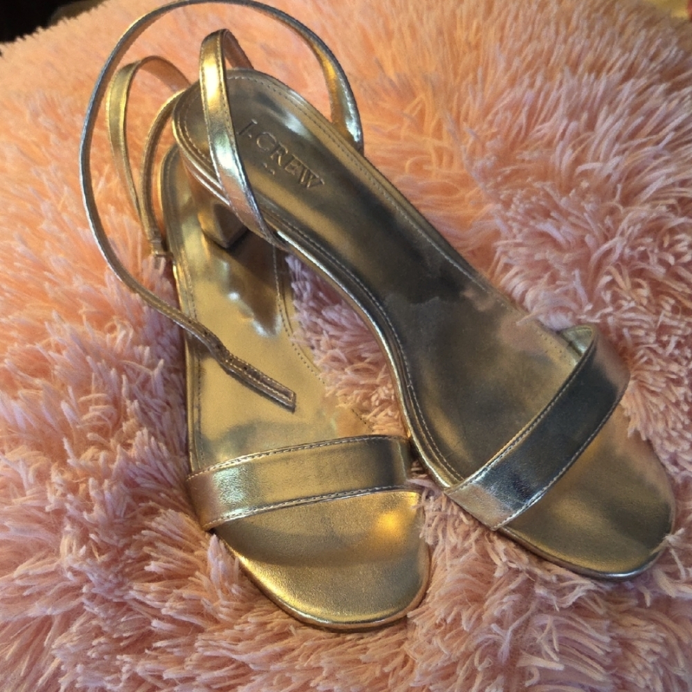 Jcrew Gold Strappy Heels